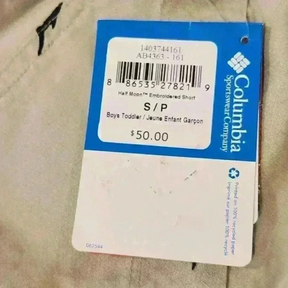 NEW NWT Columbia Kids Half Moon™ Embroidered Short, Little/Big Kids, Sz S/P $50 - Picture 6 of 8